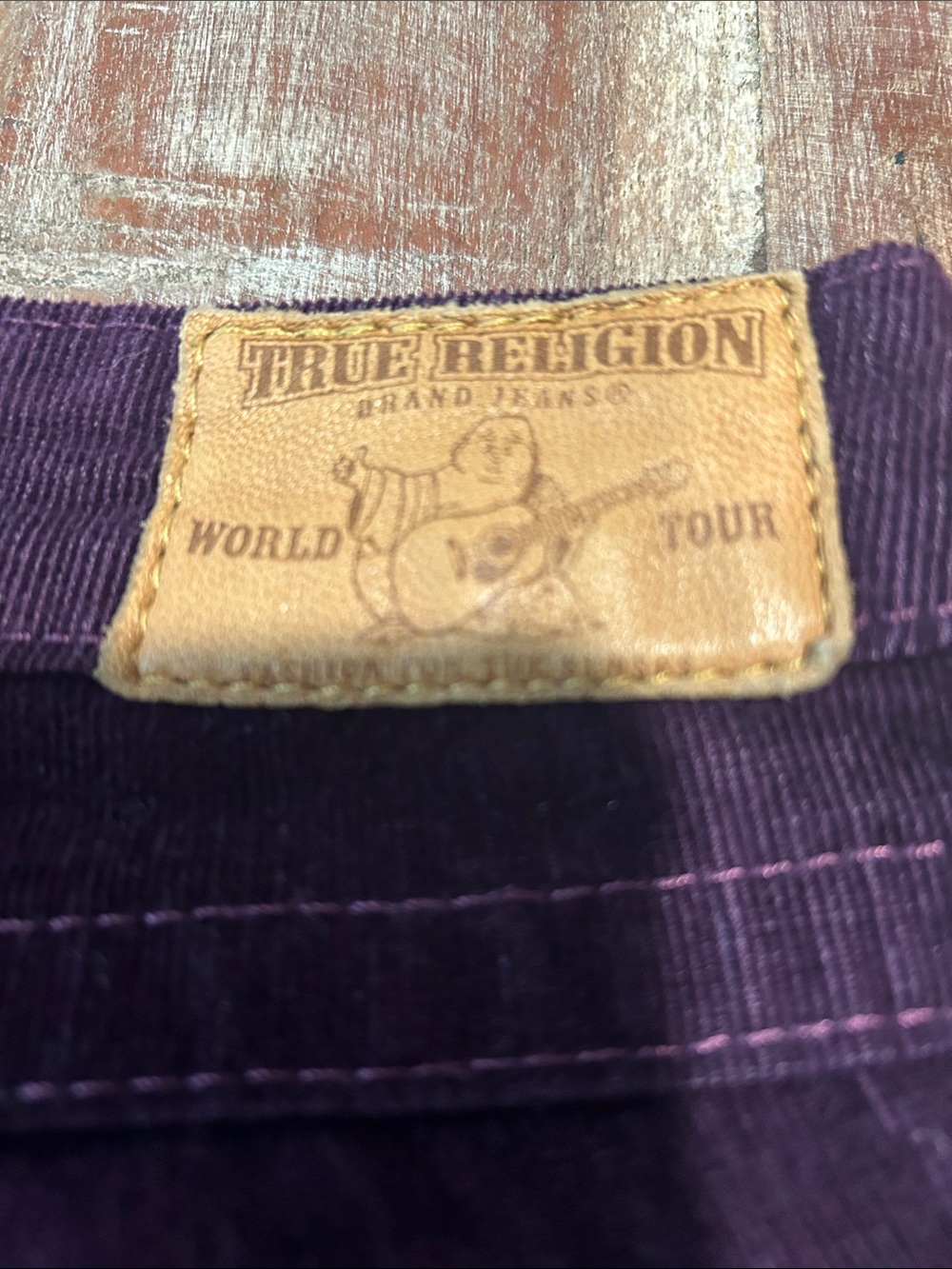 True Religion Plum Purple Low Rise Flap Flare Corduroys - Picture 12 of 12